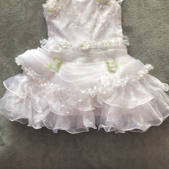 Kids 3-4Y White Formal/Party Dress - Picture 4 of 16